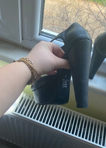 Kadın Siyah Platform Topuklu Goth Ayakkabı - Görsel 4