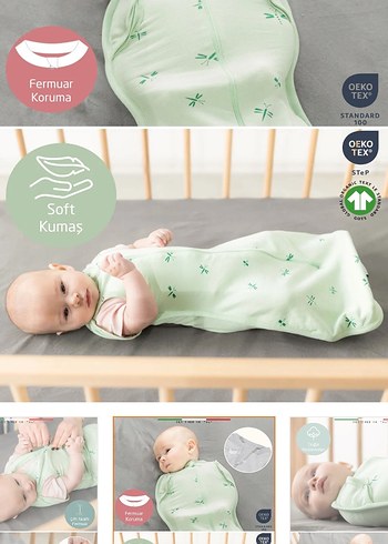 Lacivert Desenli Bebek Uyku Tulumu - Görsel 5