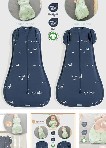 Lacivert Desenli Bebek Uyku Tulumu - Görsel 2