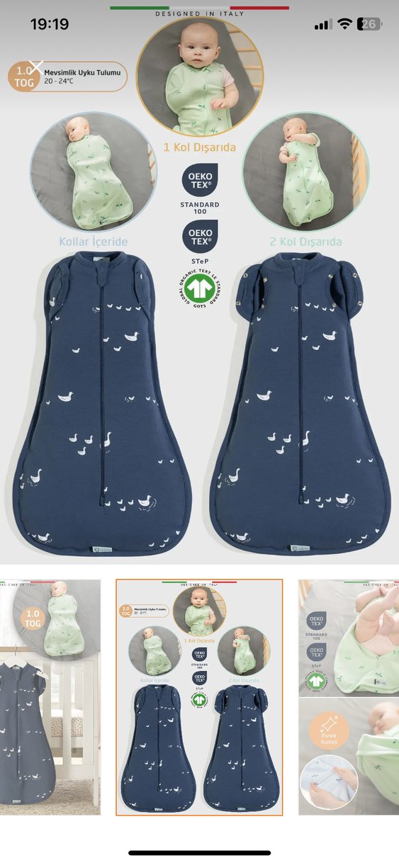 Lacivert Desenli Bebek Uyku Tulumu - Görsel 2