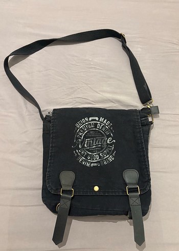 Old Cotton Cargo Vintage Siyah Old Cotton Canta