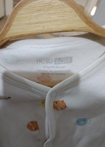 Uzun Kollu, Düğmeli Bebek Tulum - Beyaz - Görsel 2