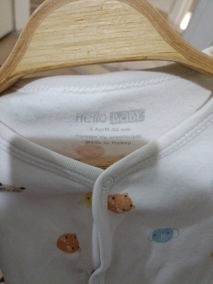 Uzun Kollu, Düğmeli Bebek Tulum - Beyaz - Görsel 2