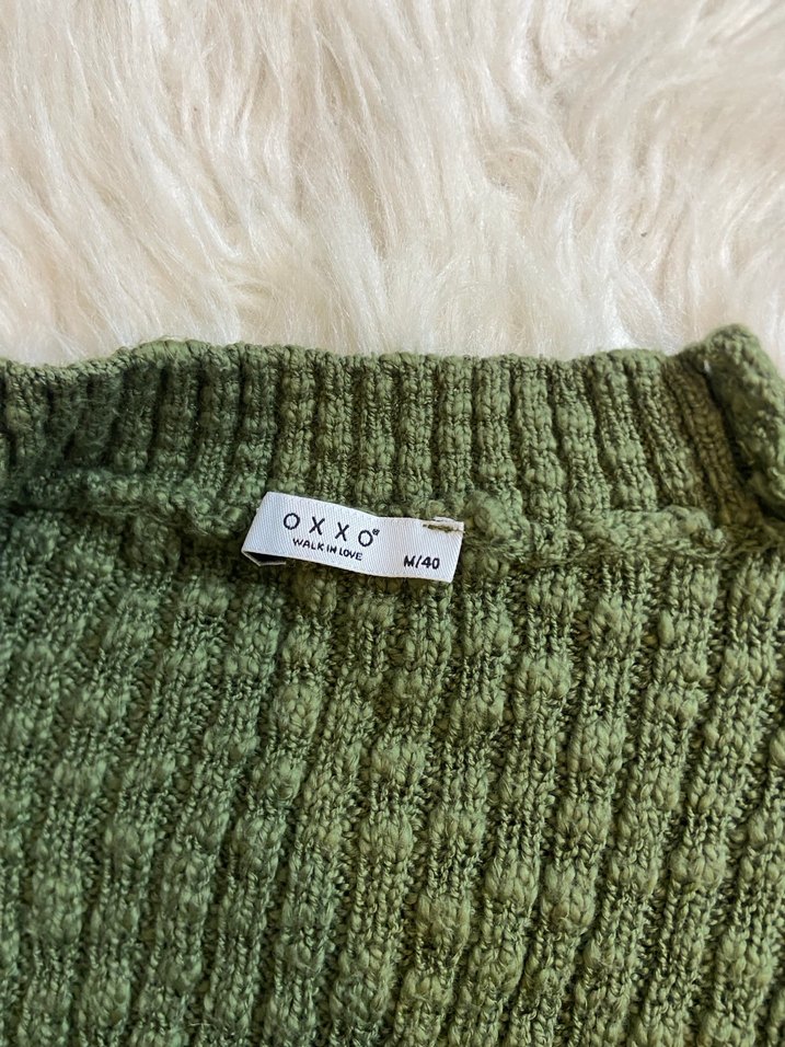 OXXO Örgü Yeşil Bohem Kazak - Görsel 2