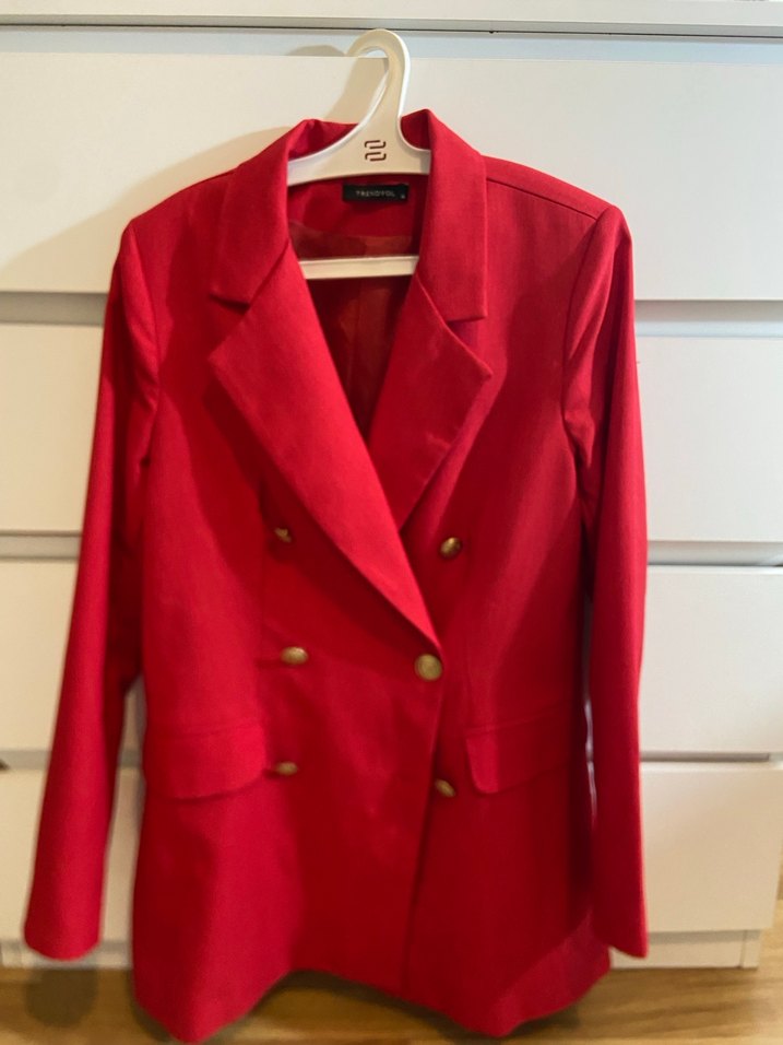 Kırmızı Düğmeli Blazer Ceket - Görsel 2