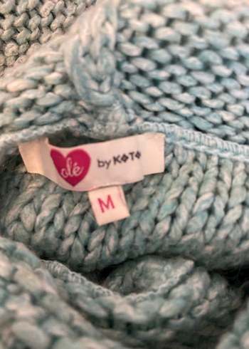 Turkuaz Örgü Bohem Balıkçı Yaka Kadın Kazak - Görsel 4