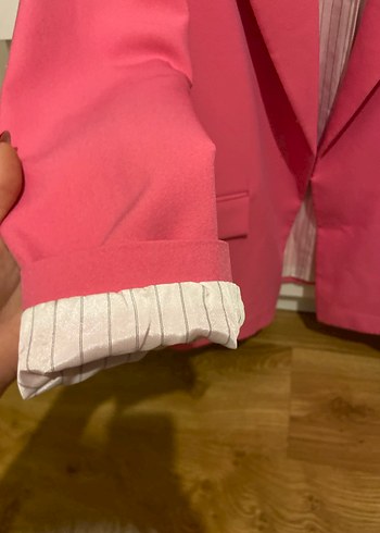 Pembe Vatkalı Blazer Ceket - Görsel 2