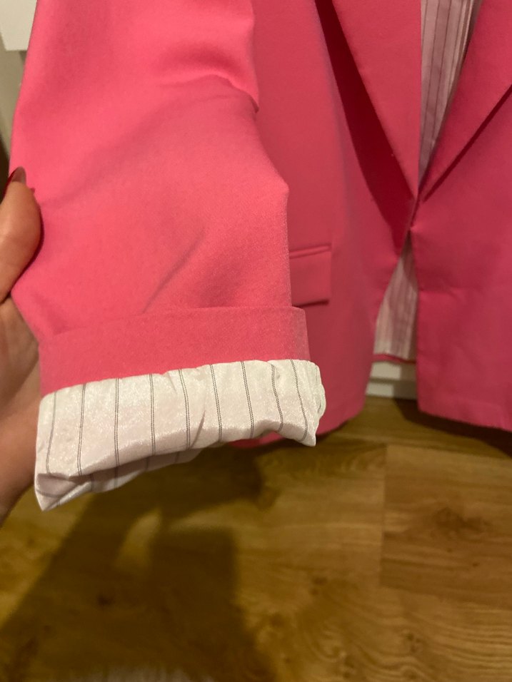 Pembe Vatkalı Blazer Ceket - Görsel 2