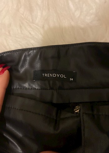 Siyah Deri Mini Etek Fermuar Detaylı - Görsel 4