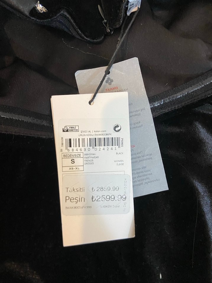 Siyah Kadife Taşlı Fiyonk Detaylı Mini Elbise - Görsel 5