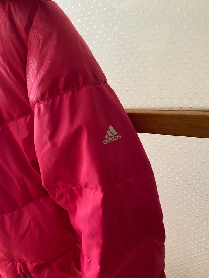 Adidas Parlak Pembe Fermuarlı kuş tüyü Kadın Kışlık Mont - Görsel 3