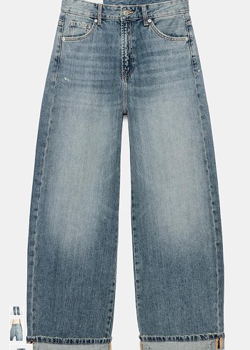 Zara Yuksek Bel Acik Mavi Denim Jean
