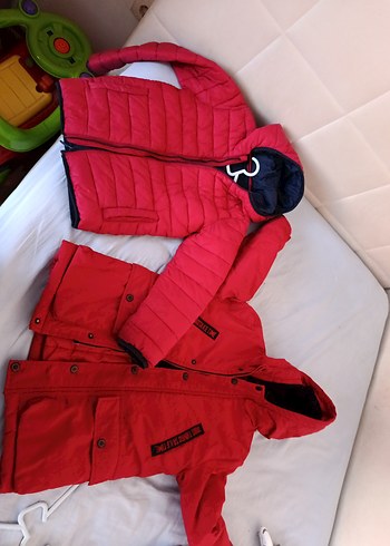 Koyu Kırmızı Erkek Çocuk Fermuarlı Mont - Görsel 2