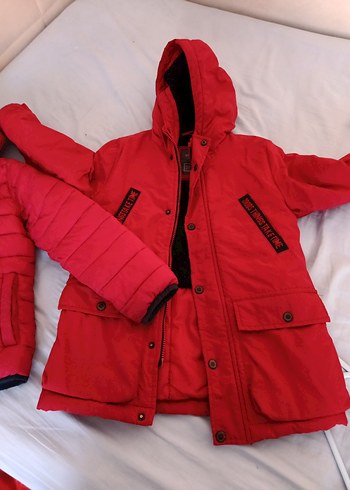 Koyu Kırmızı Erkek Çocuk Fermuarlı Mont - Görsel 5