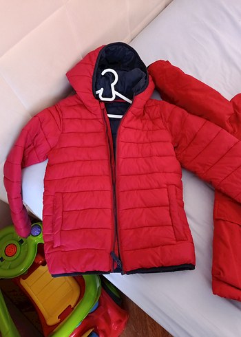 Koyu Kırmızı Erkek Çocuk Fermuarlı Mont - Görsel 9