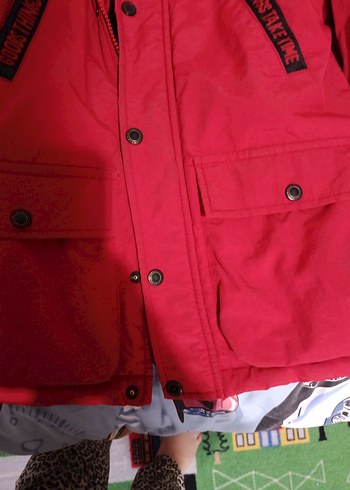 Koyu Kırmızı Erkek Çocuk Fermuarlı Mont - Görsel 10