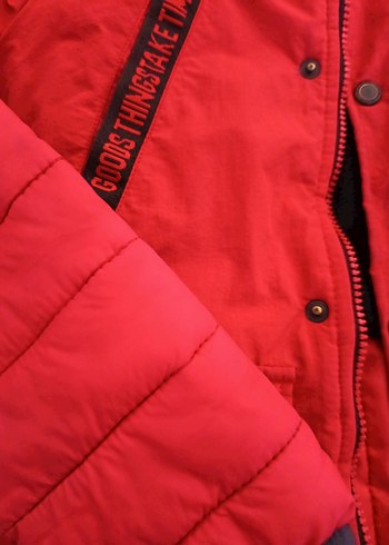 Koyu Kırmızı Erkek Çocuk Fermuarlı Mont - Görsel 8