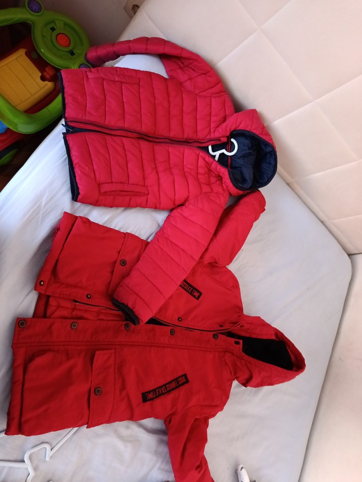 Koyu Kırmızı Erkek Çocuk Fermuarlı Mont - Görsel 2