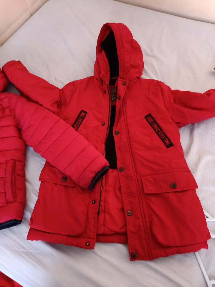 Koyu Kırmızı Erkek Çocuk Fermuarlı Mont - Görsel 5