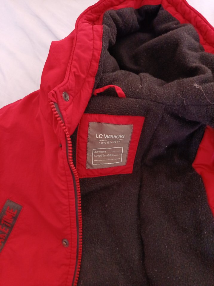 Koyu Kırmızı Erkek Çocuk Fermuarlı Mont - Görsel 4