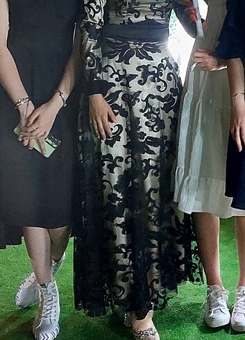 Dantel detay elbise abiye - Görsel 4