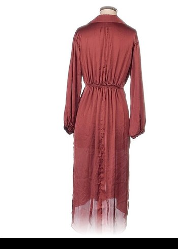 Zara uzun saten gömlek elbise - Görsel 4