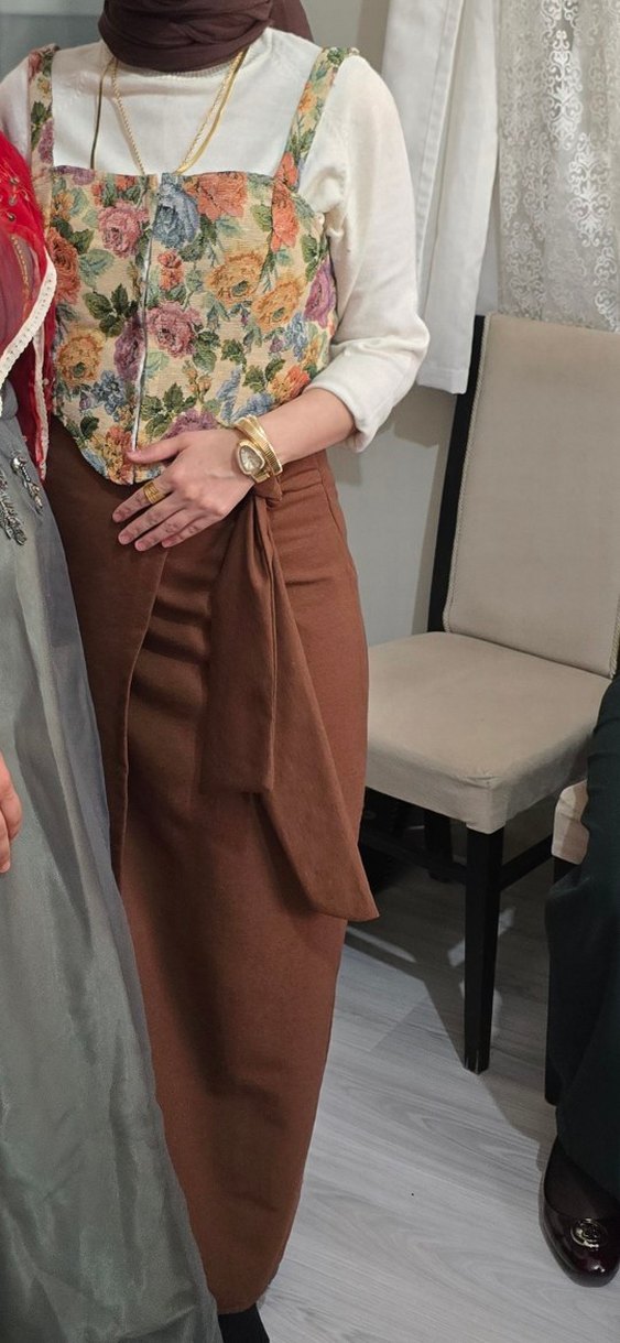 Çiçek Desenli Vintage Mini Büstiyer - Görsel 3