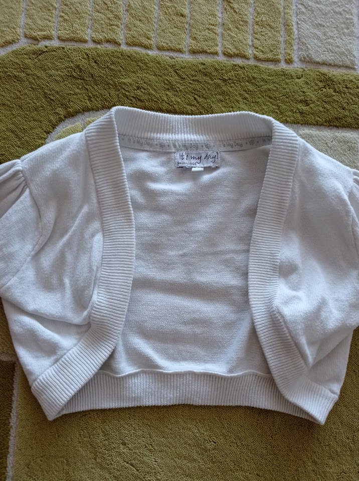 Kız Çocuk Beyaz Uzun Kollu Bolero - Görsel 2