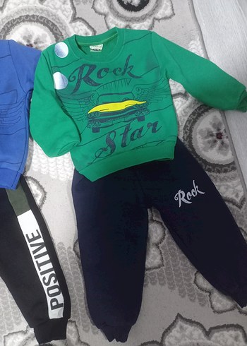 Renkli Baskılı Rock Punk Erkek Bebek Takımı - Görsel 3