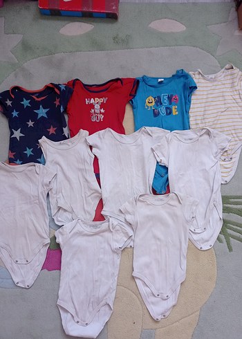 Renkli Kısa Kollu Bebek Body, Pamuklu, Sokak Stili - Görsel 2