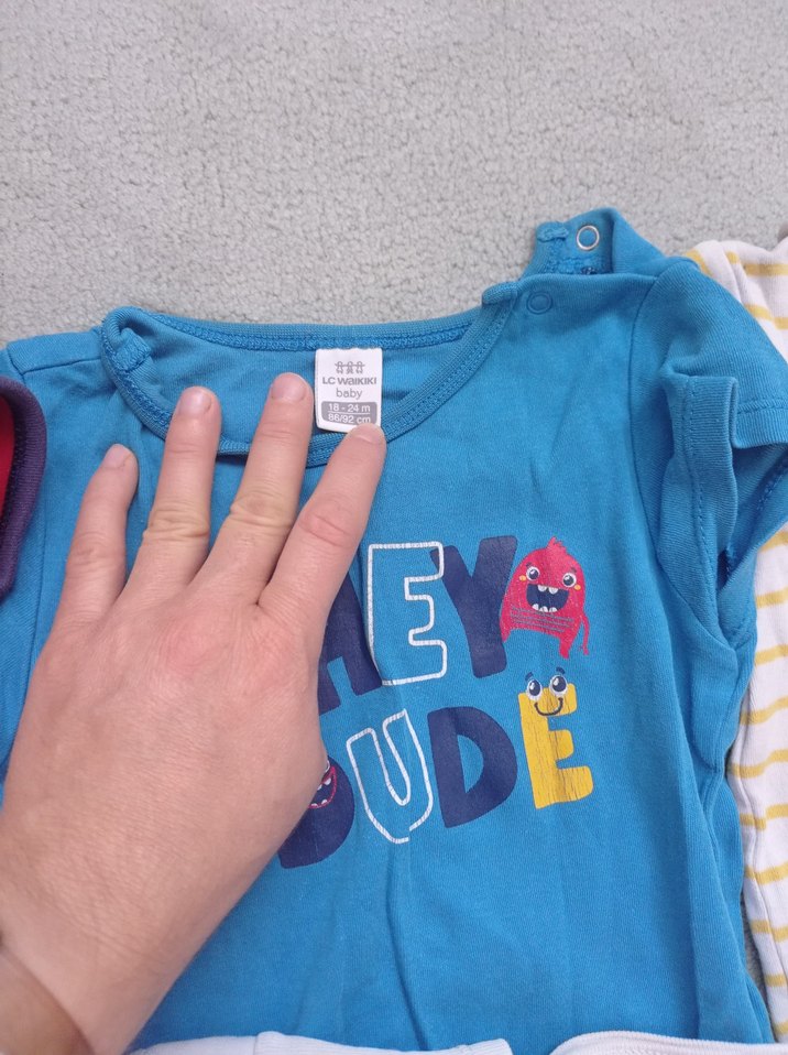 Renkli Kısa Kollu Bebek Body, Pamuklu, Sokak Stili - Görsel 3