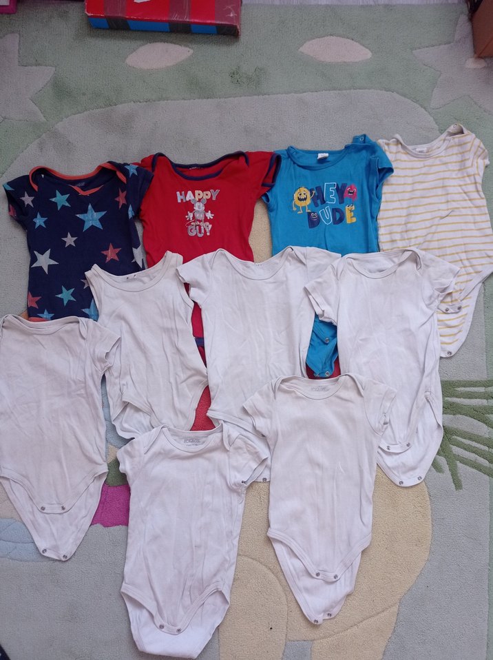 Renkli Kısa Kollu Bebek Body, Pamuklu, Sokak Stili - Görsel 2