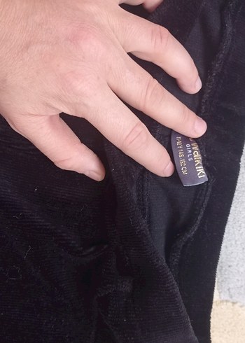 Kızlar İçin Mavi Kadife Tayt - Görsel 4