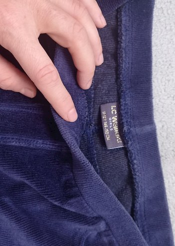 Kızlar İçin Mavi Kadife Tayt - Görsel 5