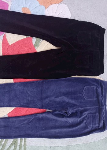 Kızlar İçin Mavi Kadife Tayt - Görsel 6