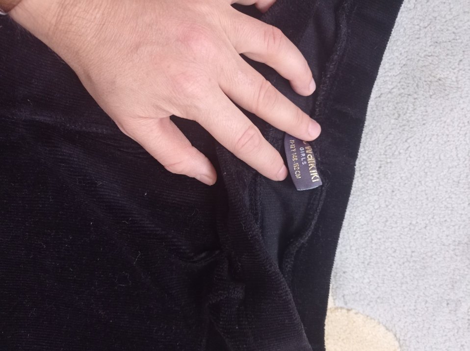 Kızlar İçin Mavi Kadife Tayt - Görsel 4