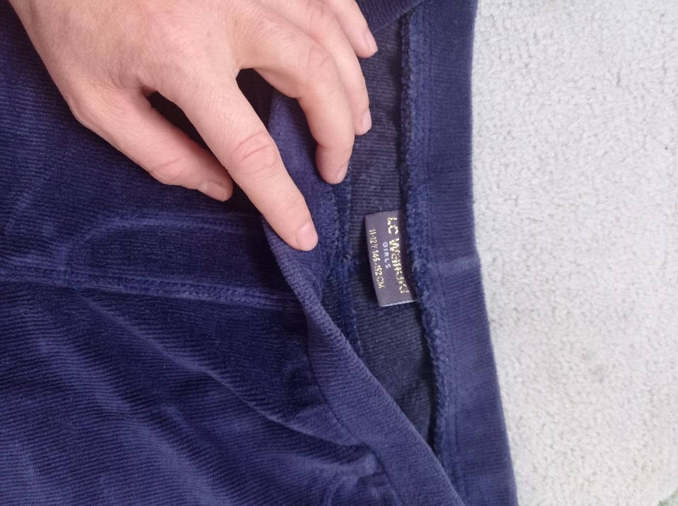 Kızlar İçin Mavi Kadife Tayt - Görsel 5