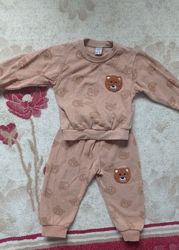 Kahverengi Bebek Kız Örgü Takım - Görsel 2