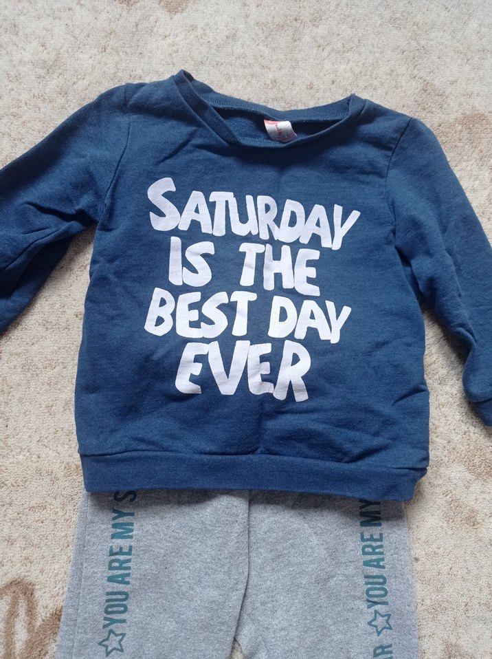 Uzun Kollu Gri Baskılı Erkek Bebek Takımı - Görsel 3