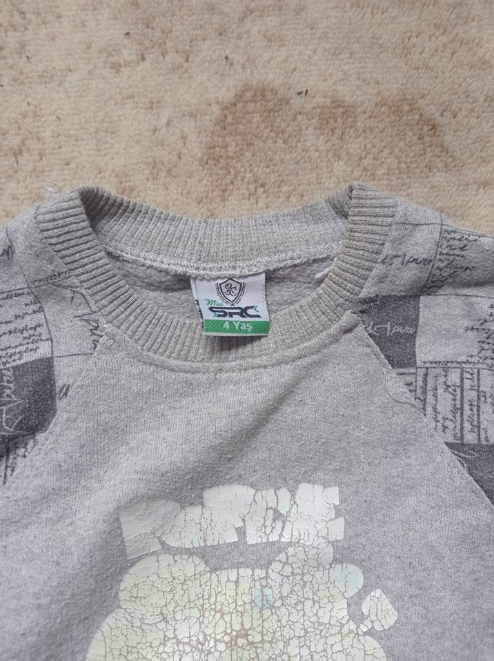 Uzun Kollu Gri Desenli Erkek Bebek Takımı - Görsel 4