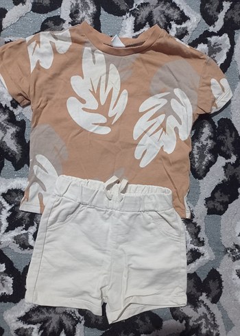 Bebek Erkek Kısa Kollu Desenli Takım - Görsel 2