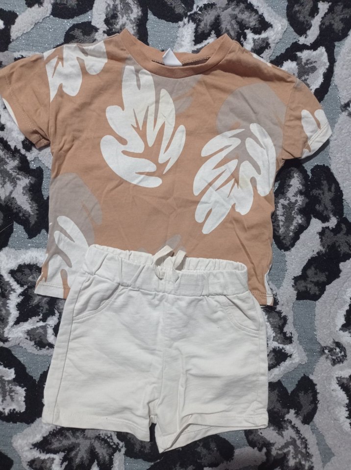 Bebek Erkek Kısa Kollu Desenli Takım - Görsel 2