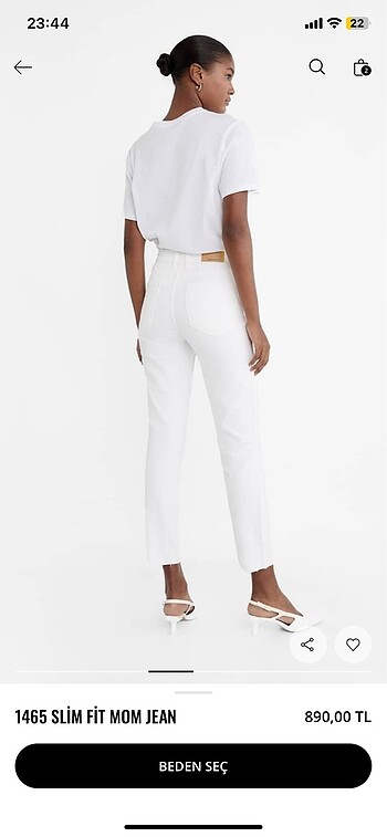 STRADİVARIUS MOM JEAN BEYAZ 1465 model yeni sezon