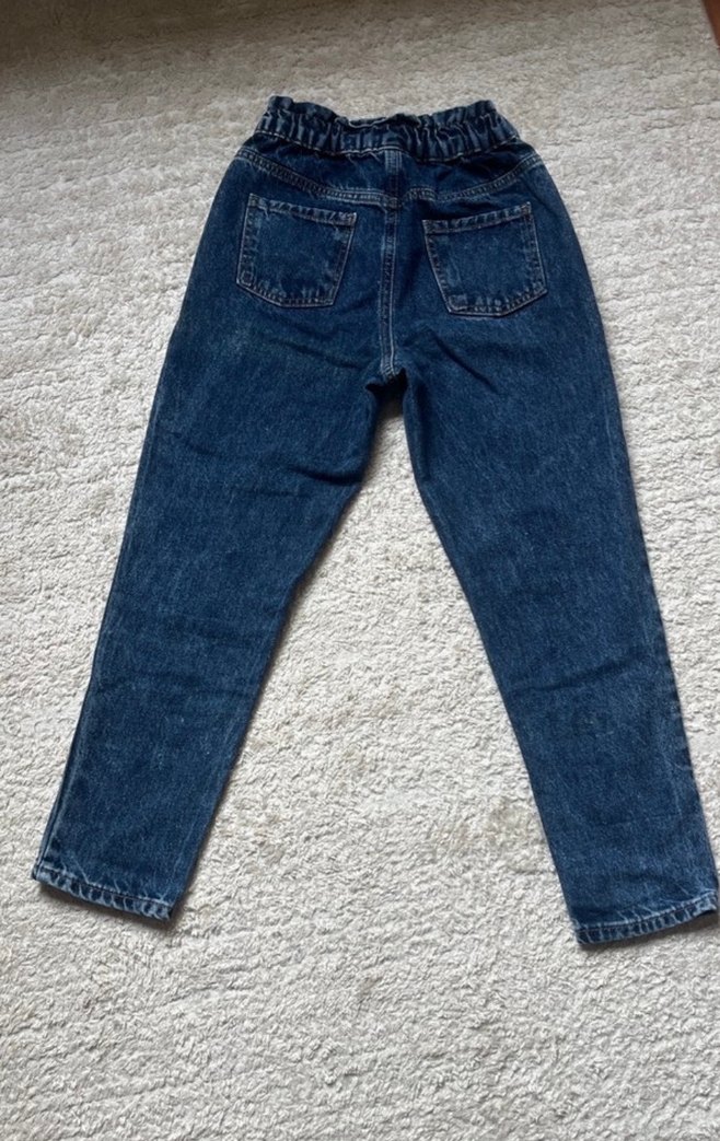 Yüksek Bel Rahat Kesim Mavi Denim Jean — görsel 2/4