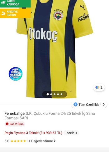 Çubuklu Fenerbahçe Forması S Beden Etiketli - Görsel 8