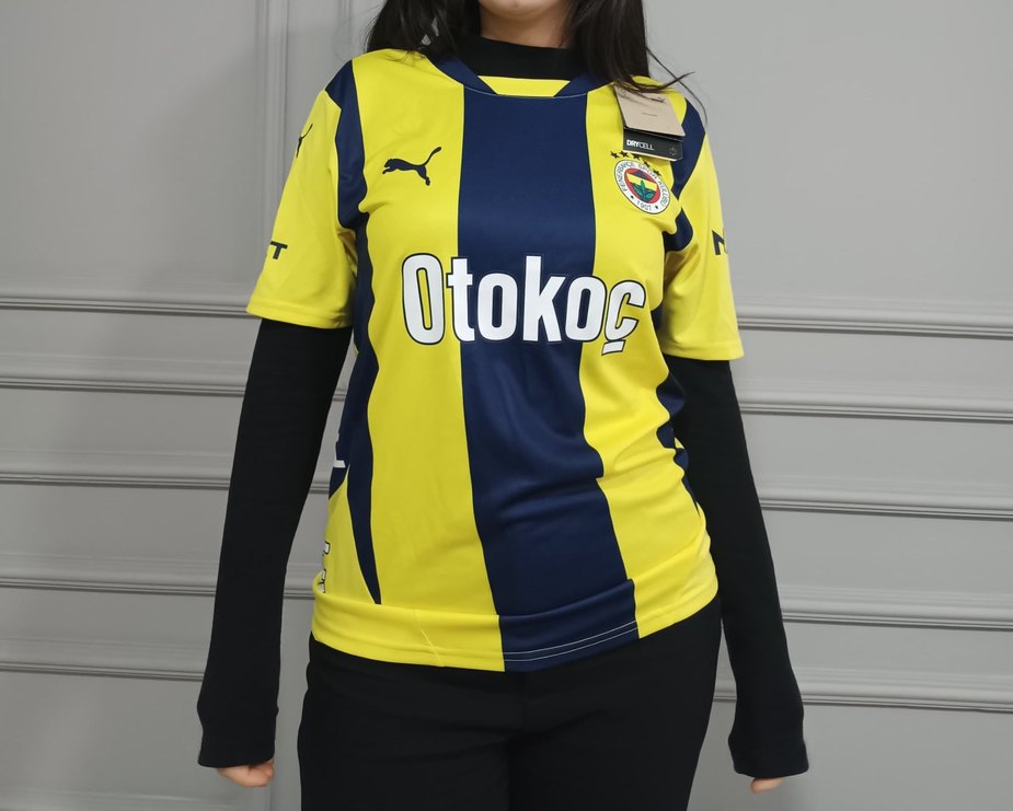 Çubuklu Fenerbahçe Forması S Beden Etiketli - Görsel 2