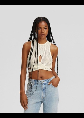 Bershka Halter Yaka Crop Top