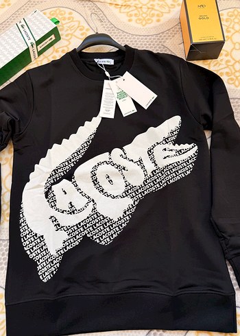 Lacoste Siyah Bisiklet Yaka Sweatshirt