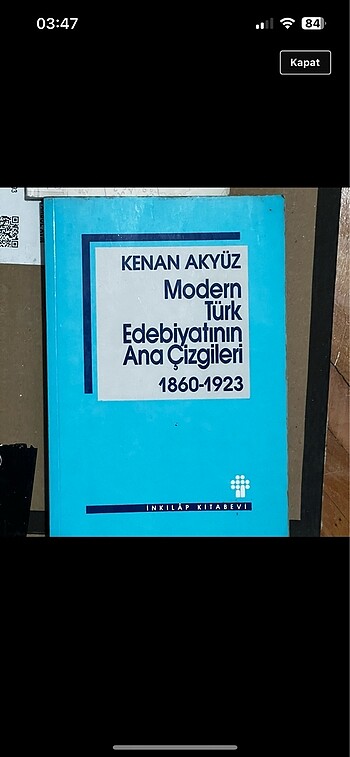 Modern Türk edebiyatının ana çizgileri Kenan akyüz
