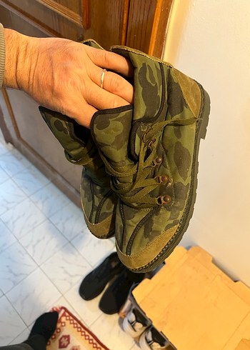 Erkek Kamuflaj Desenli Koyu Haki Bot - Görsel 2